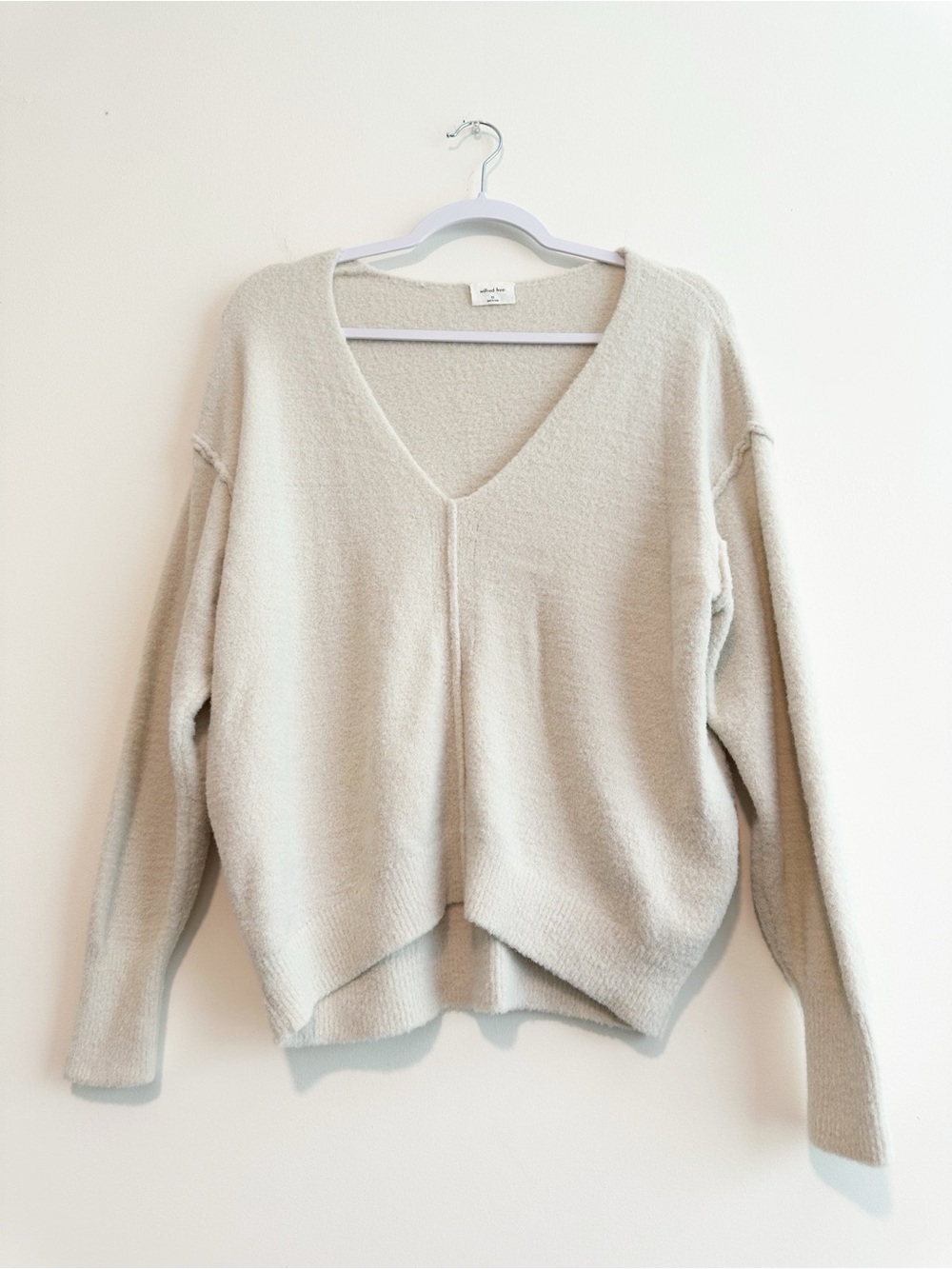 Wilfred Cream V-Neck Oversized Sweater